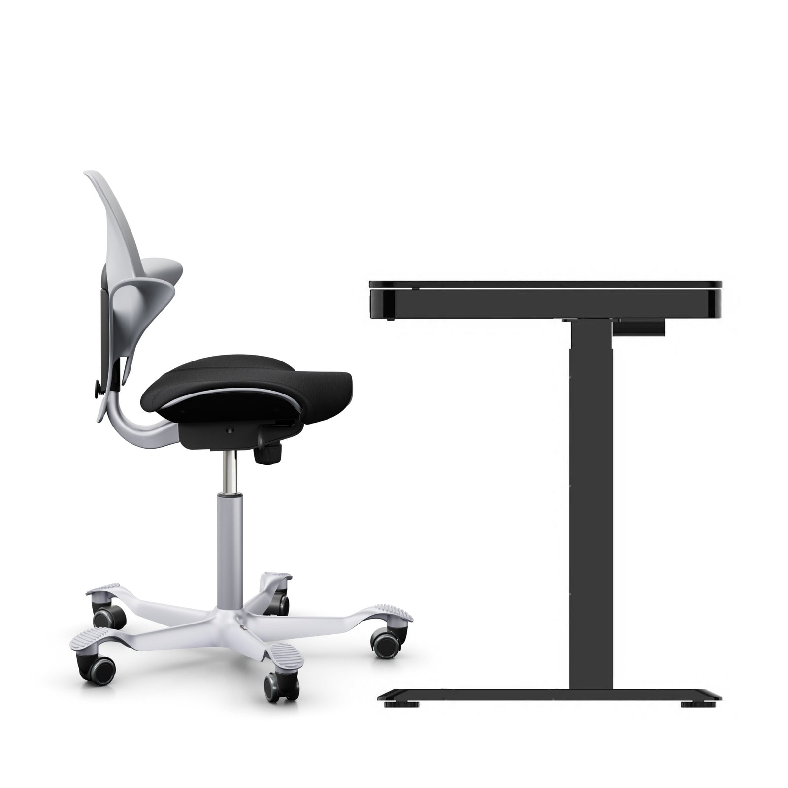 HAG Capisco Puls 8020 + FlexiSpot Liftek desk combo