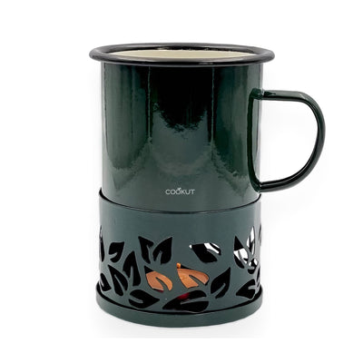 Cookut Sixtea white candle tea mug, fern