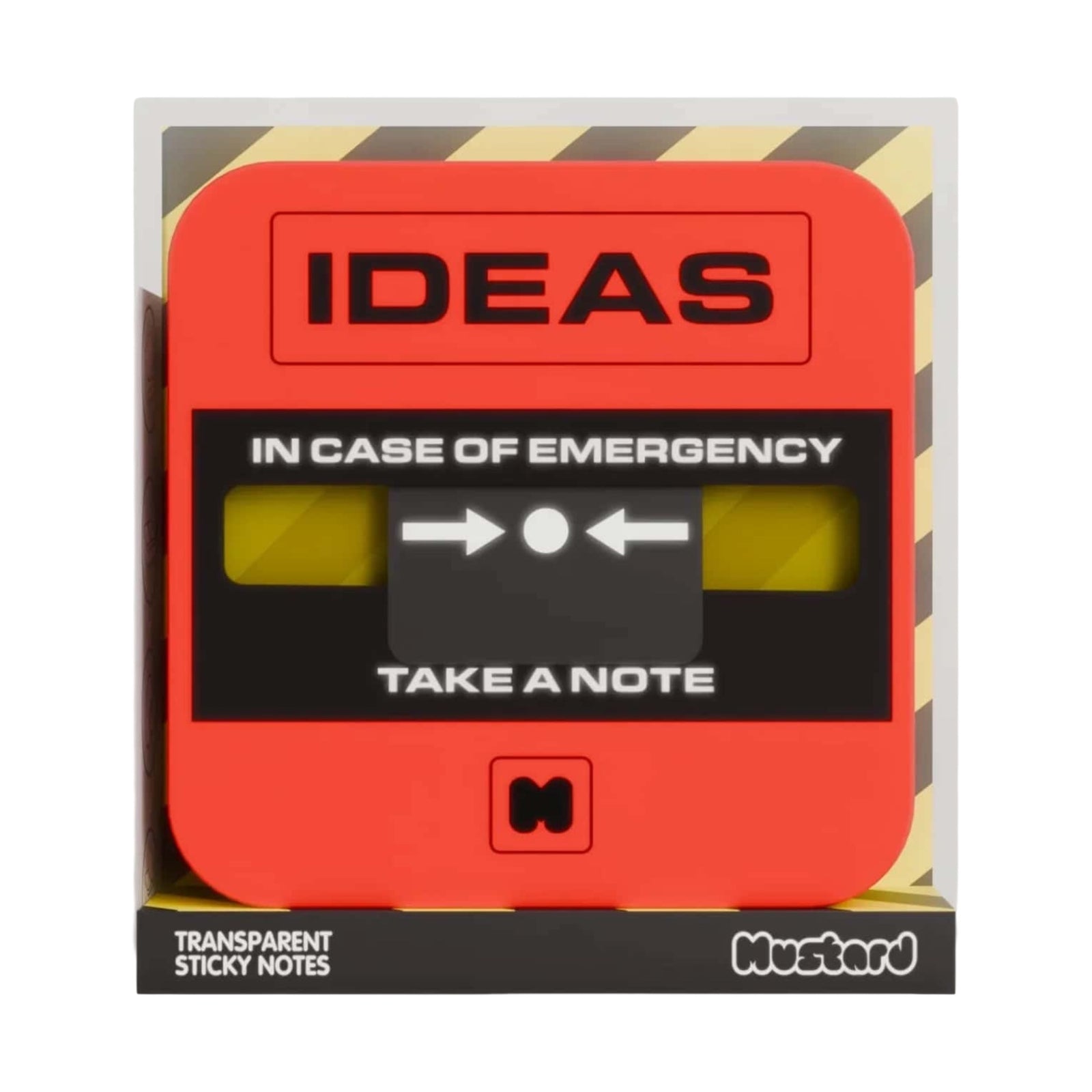 Mustard emergency sticky note dispenser
