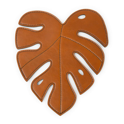 Zuny Leather decor, leaf brown