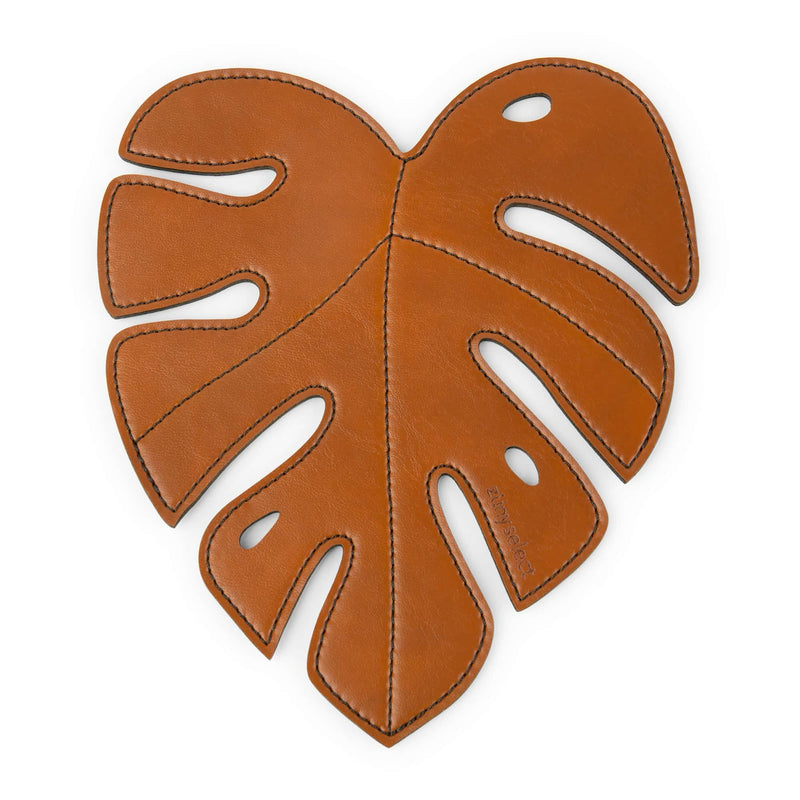 Zuny Leather decor, leaf brown