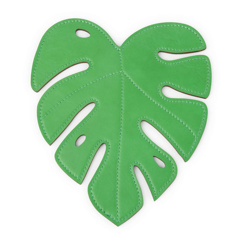 Zuny Leather decor, leaf dark green