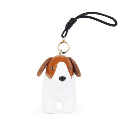 Zuny Beagle bag charm, tan/white