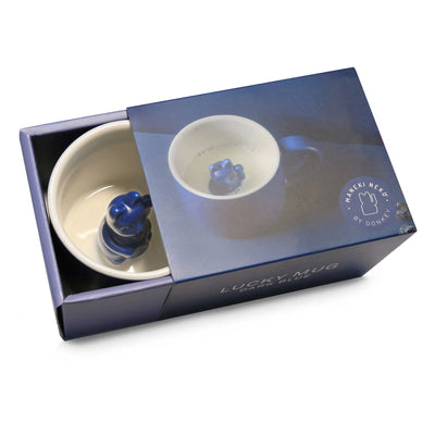 Donkey Lucky Cat mug, deep blue