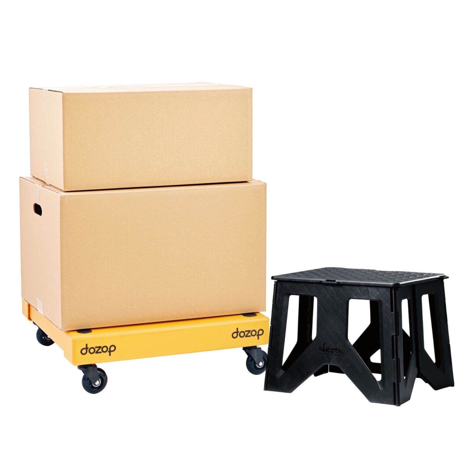 Hasegawa Dozop portable dolly + Desta foldable stool