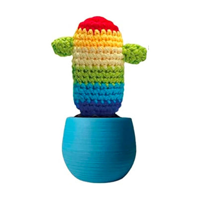 Mustard Crochet Cactus DIY Crochet Kit, rainbow