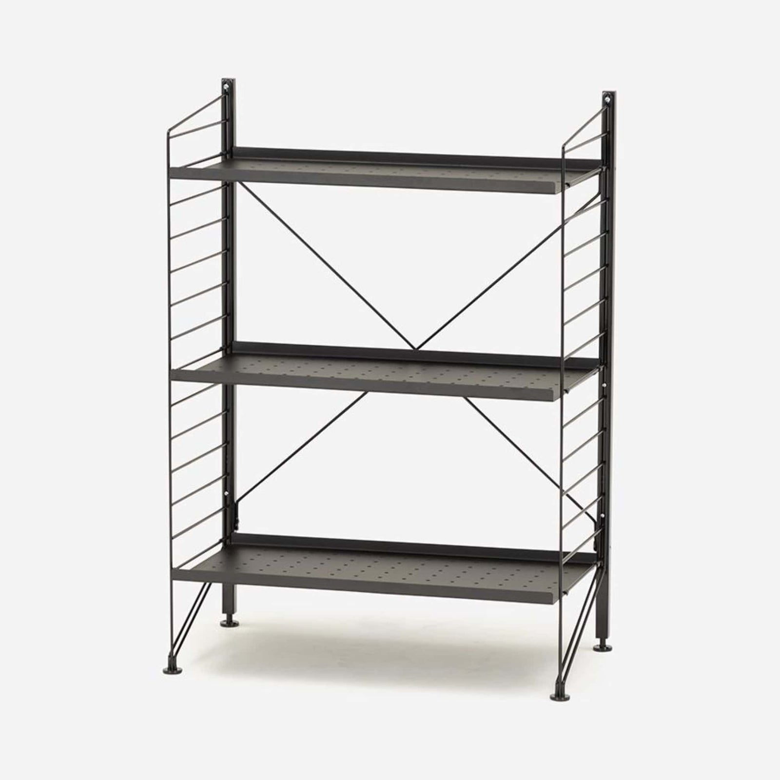 String Freestanding Shelf, 60cm Wide, Black/Black