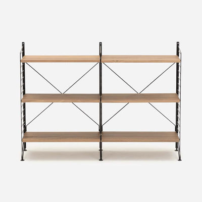 String Freestanding Shelf, 120cm Wide, Walnut/Black