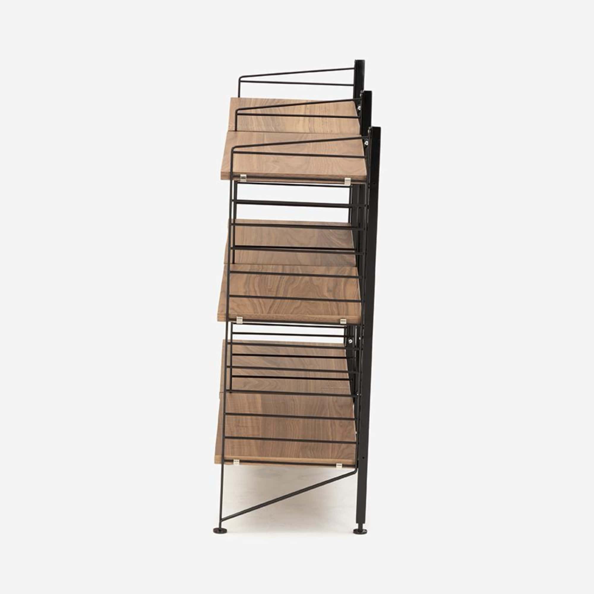 String Freestanding Shelf, 120cm Wide, Walnut/Black