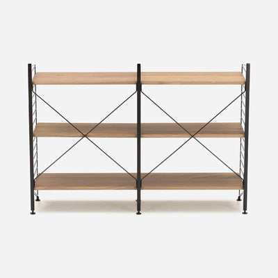 String Freestanding Shelf, 120cm Wide, Walnut/Black