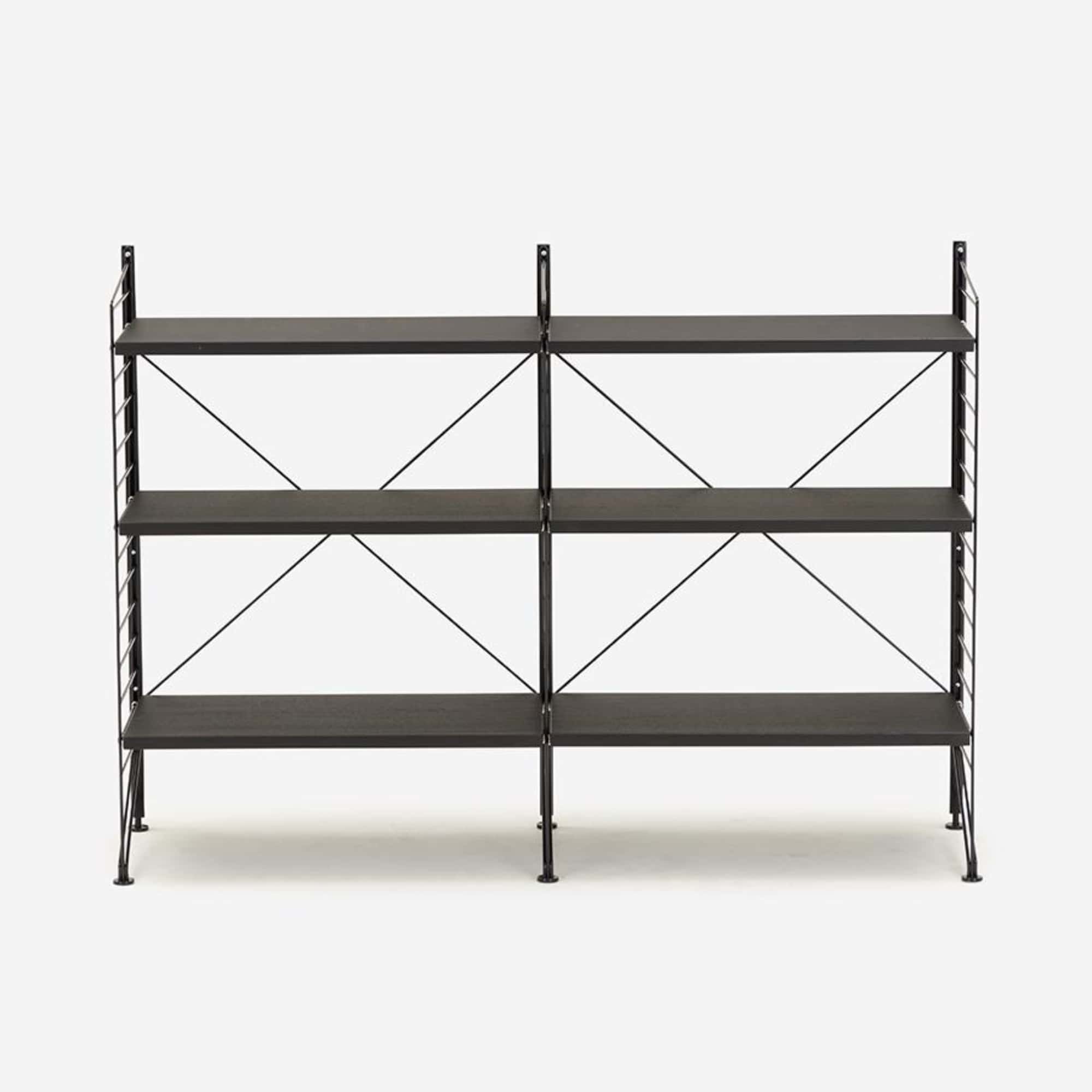 String Freestanding Shelf, 120cm Wide, Black/Black