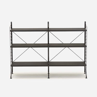 String Freestanding Shelf, 120cm Wide, Black/Black