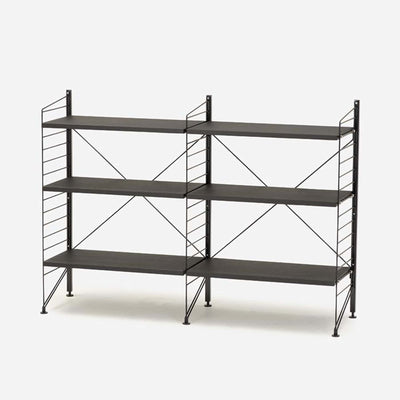 String Freestanding Shelf, 120cm Wide, Black/Black