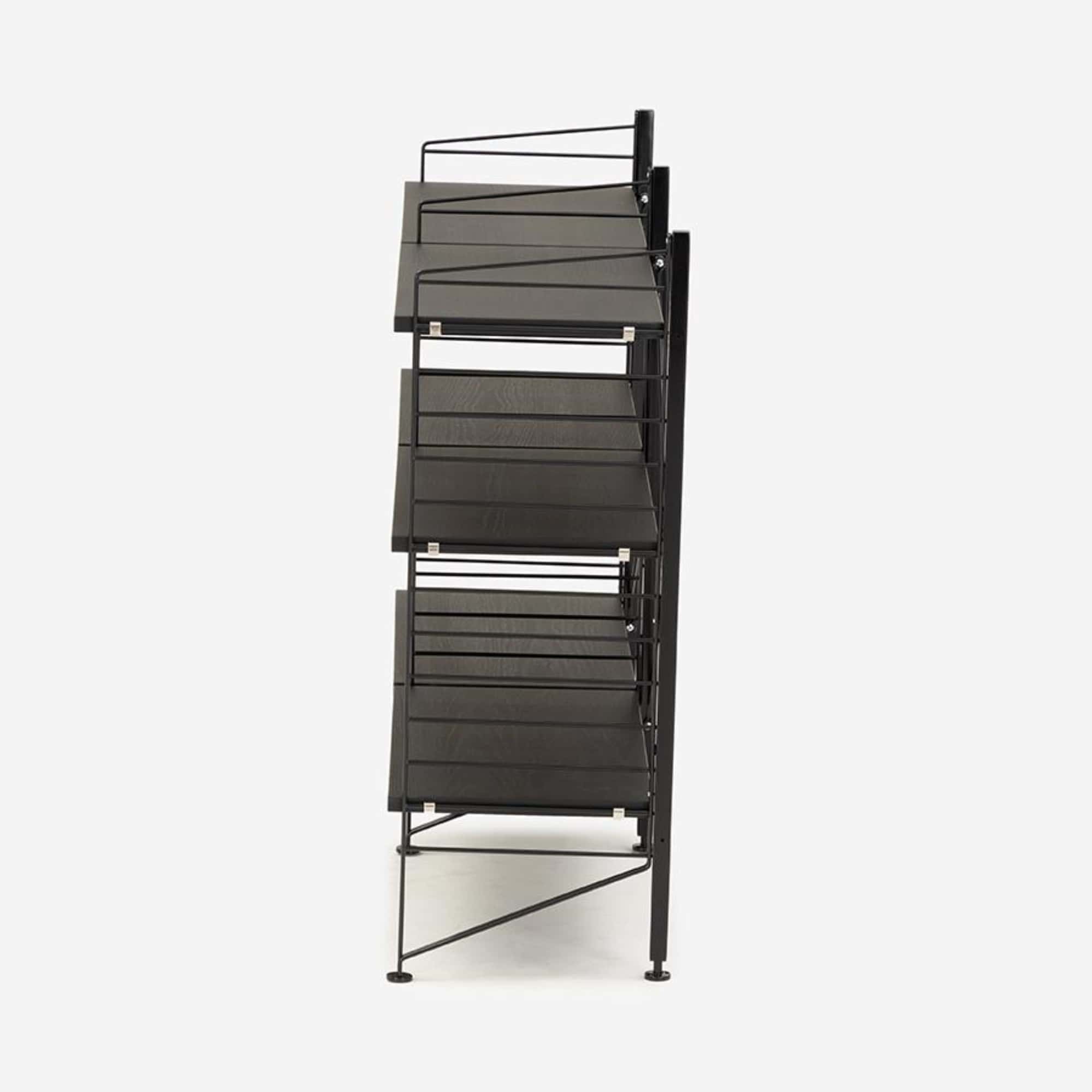 String Freestanding Shelf, 120cm Wide, Black/Black