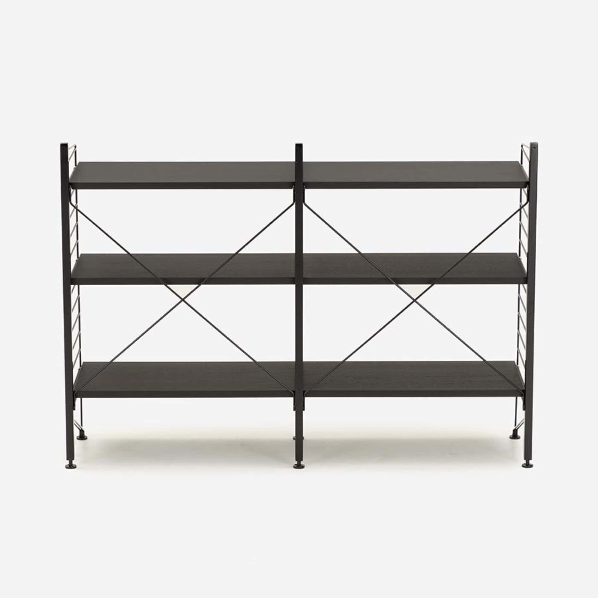 String Freestanding Shelf, 120cm Wide, Black/Black