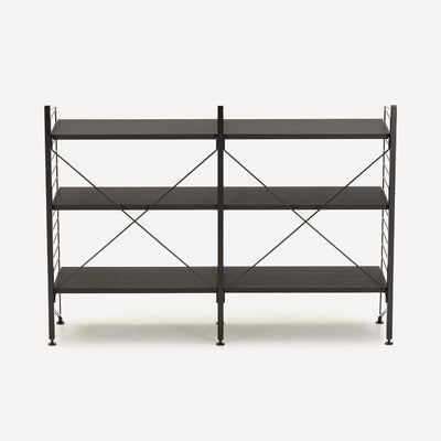 String Freestanding Shelf, 120cm Wide, Black/Black