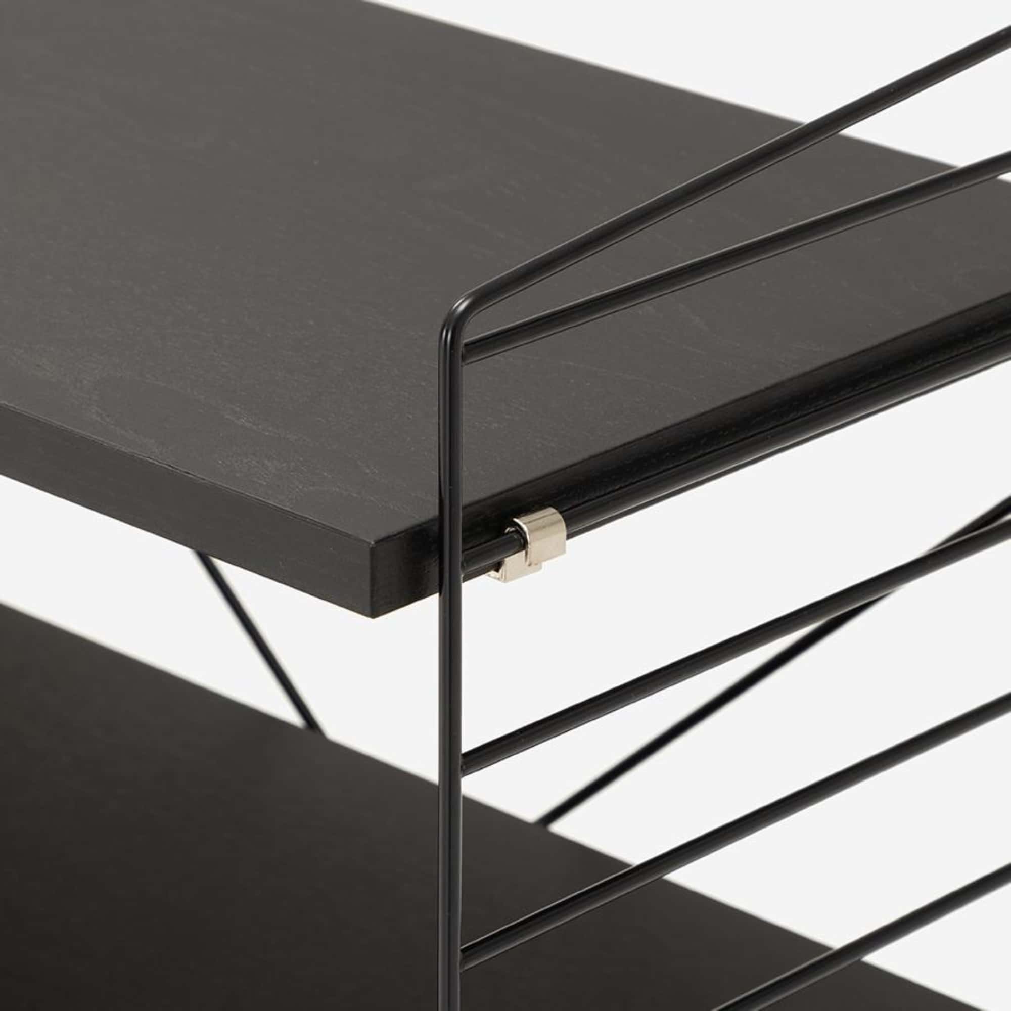 String Freestanding Shelf, 120cm Wide, Black/Black