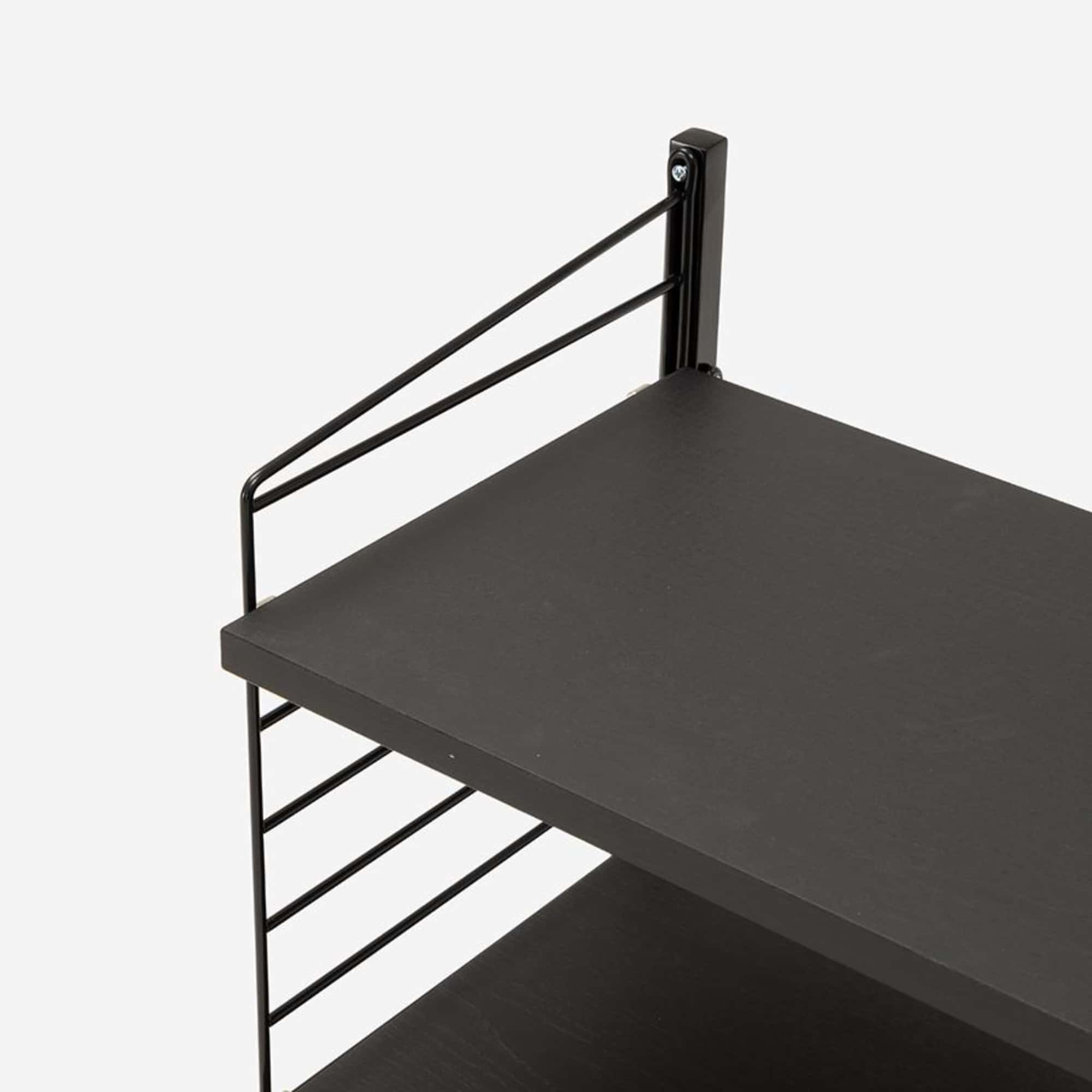 String Freestanding Shelf, 120cm Wide, Black/Black