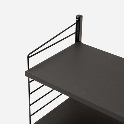 String Freestanding Shelf, 120cm Wide, Black/Black