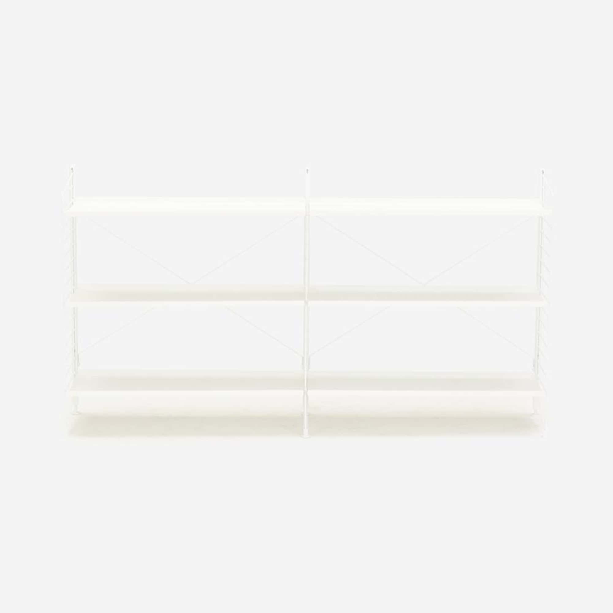 String Freestanding Shelf, 160cm Wide, White/White