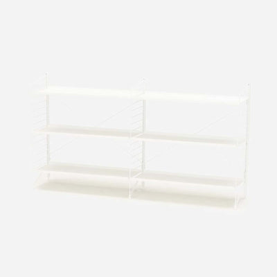 String Freestanding Shelf, 160cm Wide, White/White