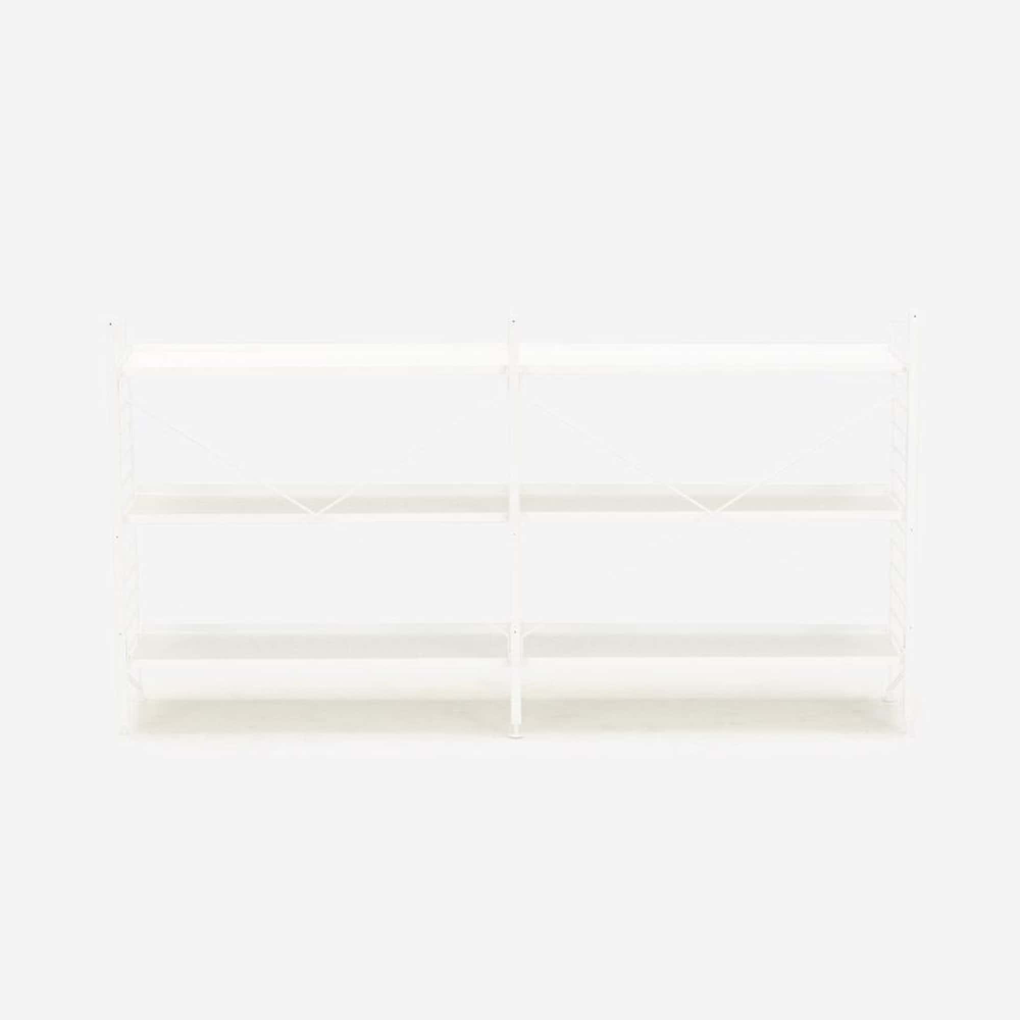 String Freestanding Shelf, 160cm Wide, White/White