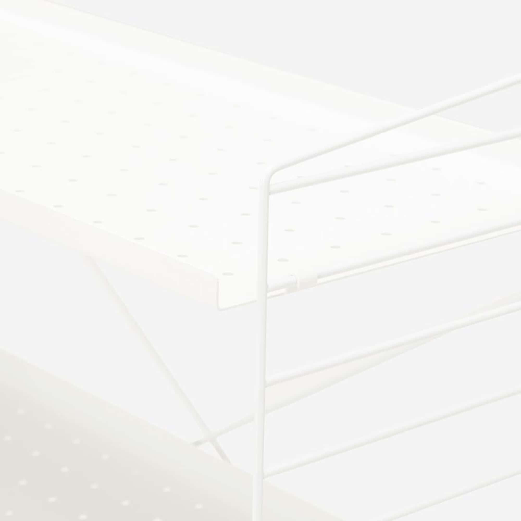 String Freestanding Shelf, 160cm Wide, White/White
