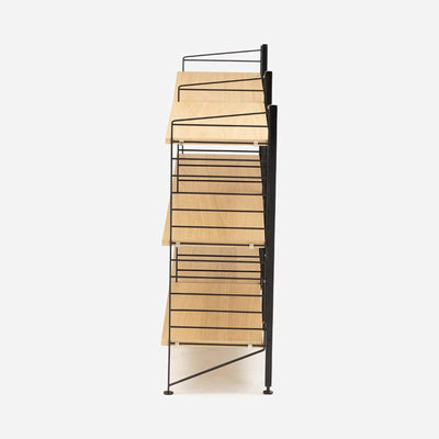 String Freestanding Shelf, 160cm Wide, Oak/Black