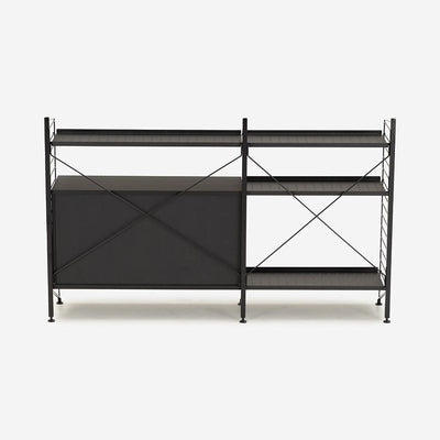 String Freestanding Shelf Cabinet, 140cm Wide, Black/Black