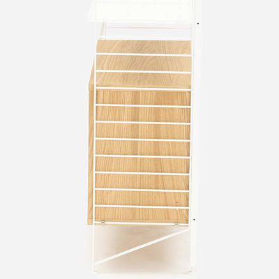 String Freestanding Shelf Cabinet, 160cm Wide, Oak/White