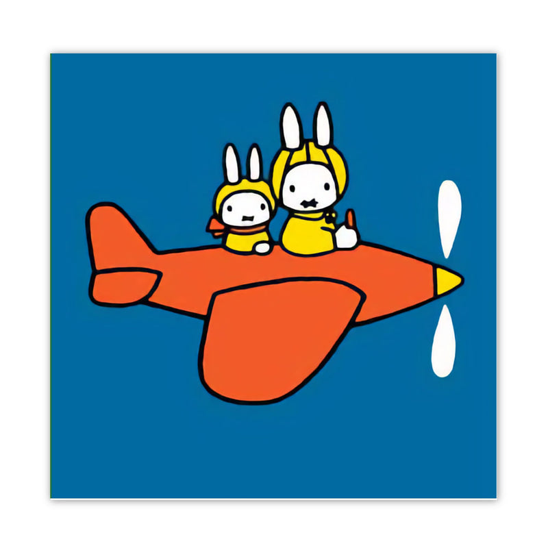 Hype Dick Bruna greeting card, miffy on plane