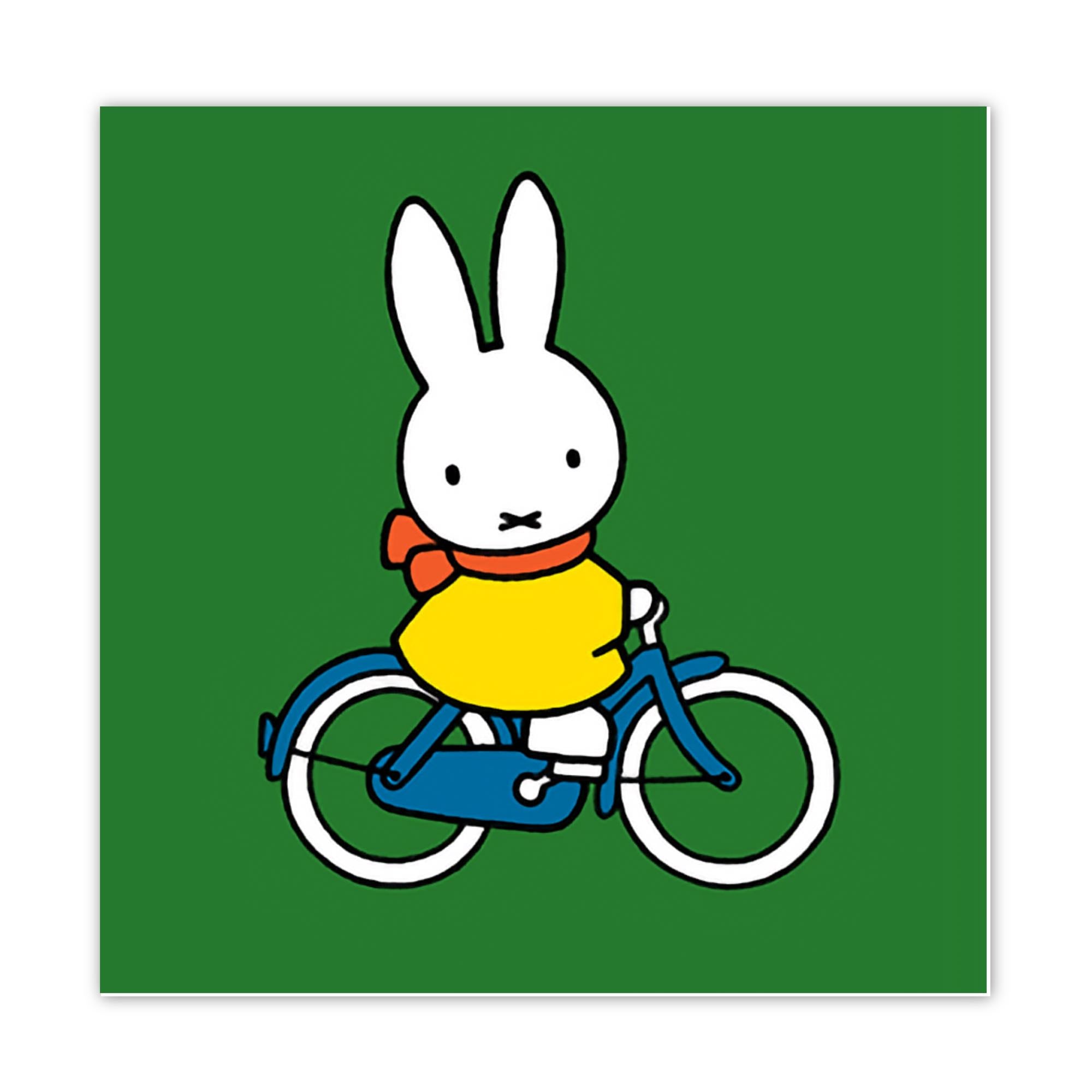 Hype Dick Bruna greeting card, miffy on bicycle