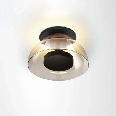 Marset Aura LED Wall Light with canopy, transparent smoked