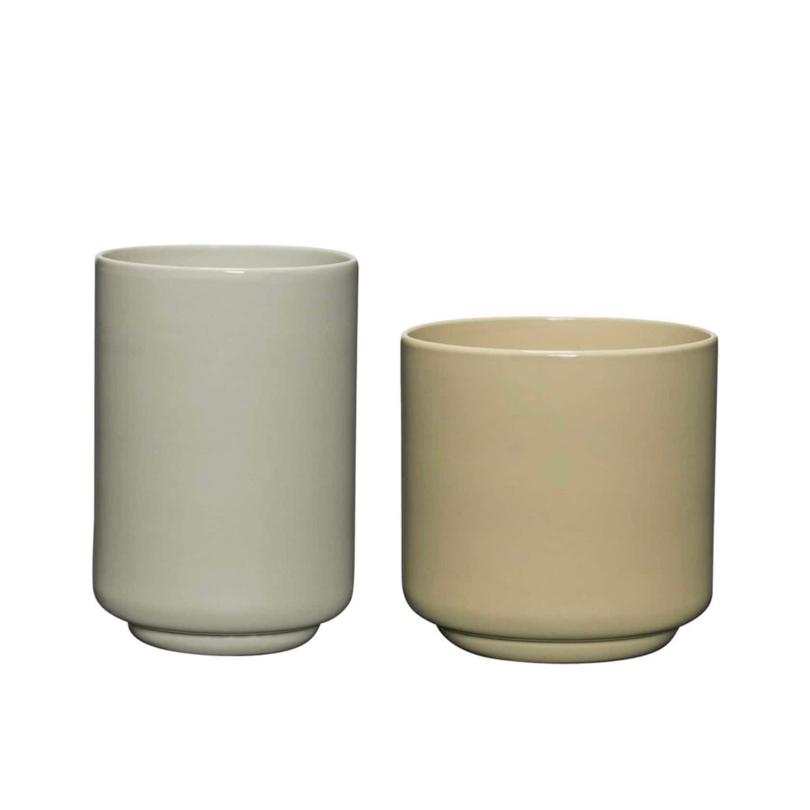 Hübsch Deux Pots Light green/Sand (set of 2)