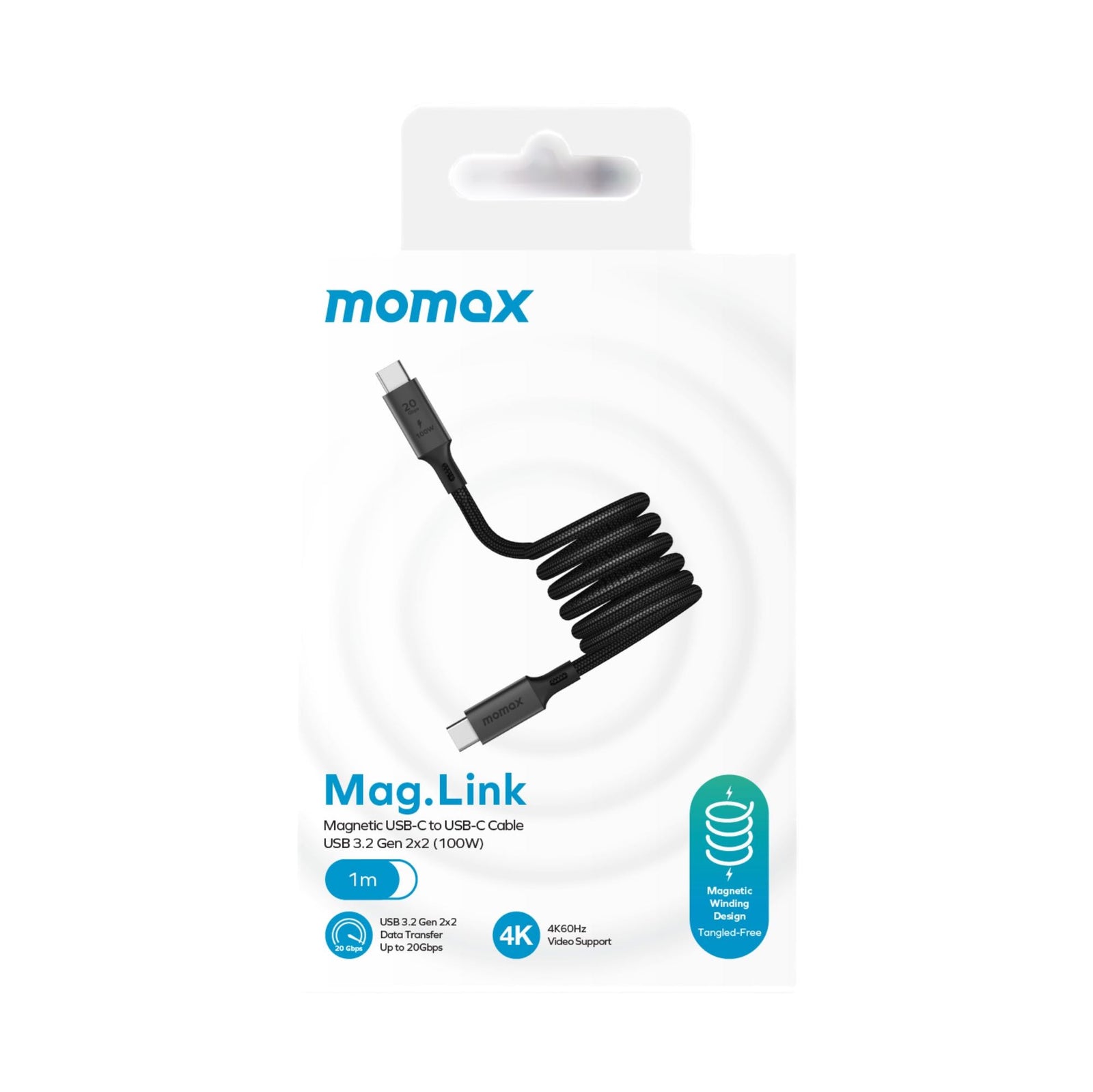 Momax Mag.Link Magnetic USB-C to USB-C Cable 100W USB 3.2 Gen 2x2 1M