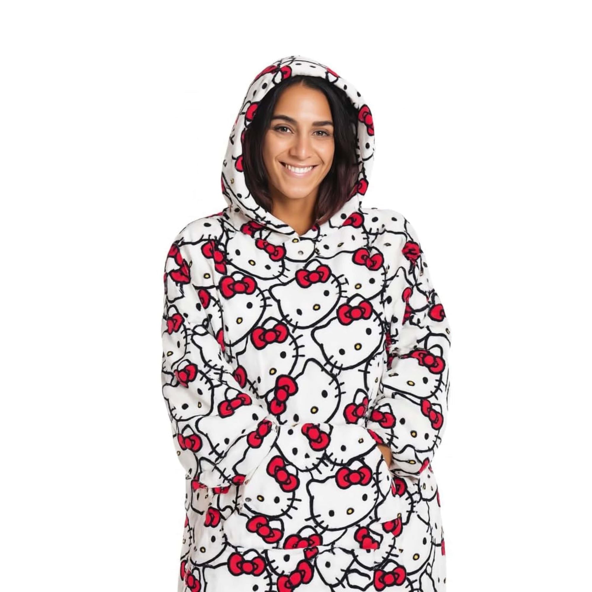 Kanguru Hello Kitty plaid hoodie