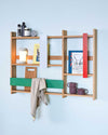 Hubsch Arki Wall Shelf/Magazine Holder, Natural/Multicolour