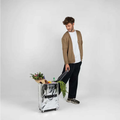 Hulken® Original rolling tote bag small, silver