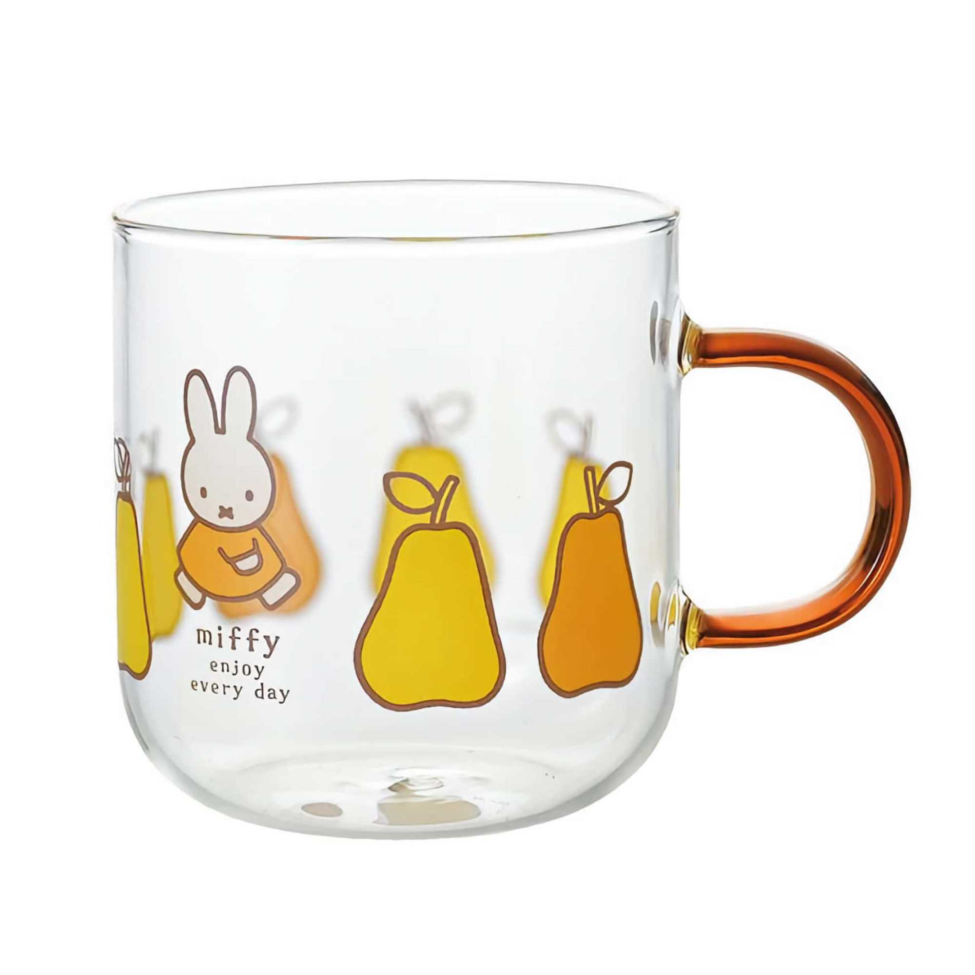 Miffy Color Handle heat-resistant glass mug, brown