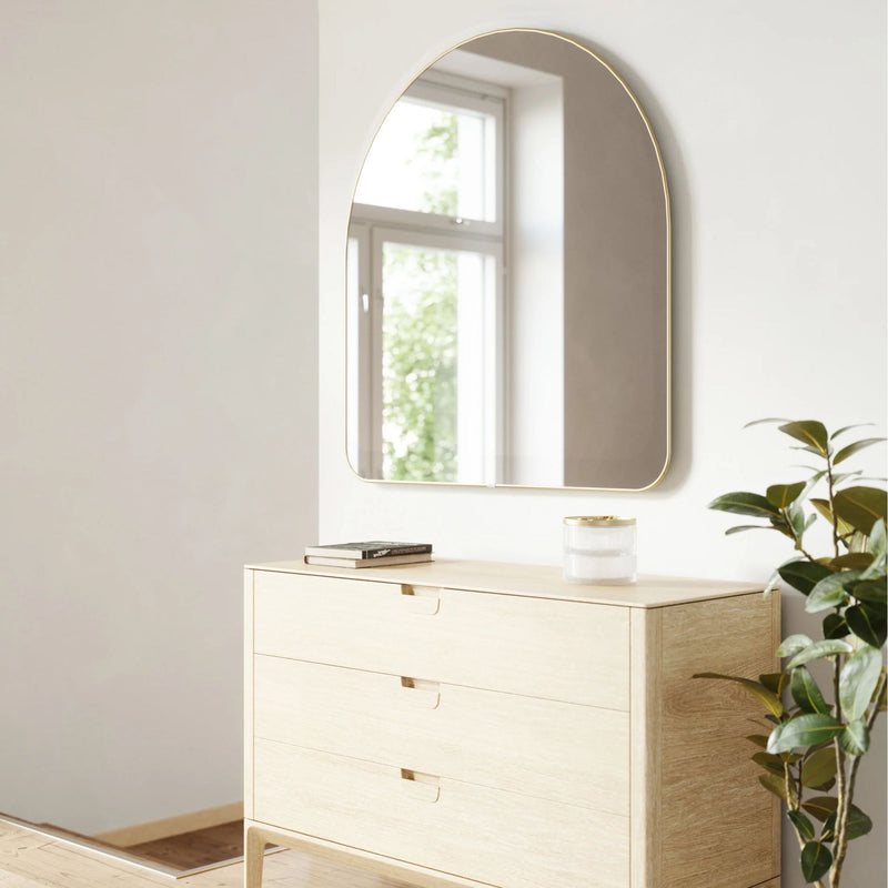 Umbra Hubba Arched wall mirror, Brass