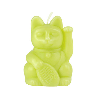 Donkey Lucky Cat Candle, Light Green