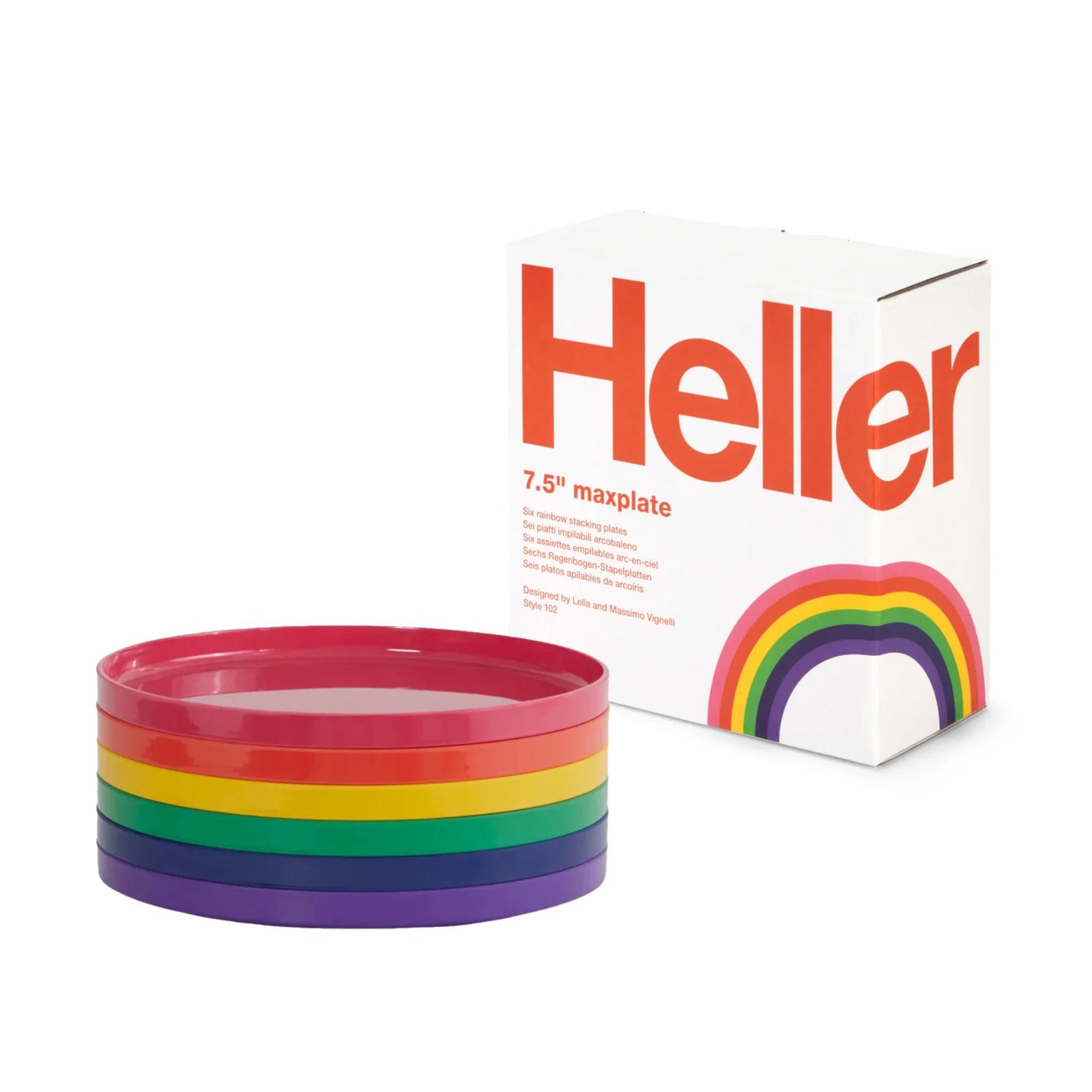 Heller Max Dinnerware Salad Plate Rainbow Set/6