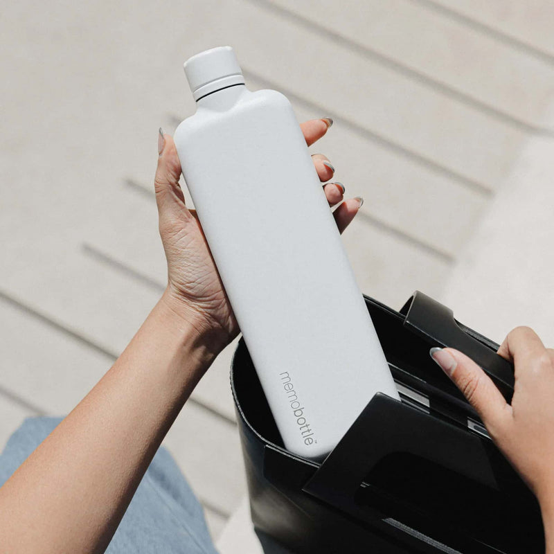 memobottle Slim Stainless Steel 20oz, white