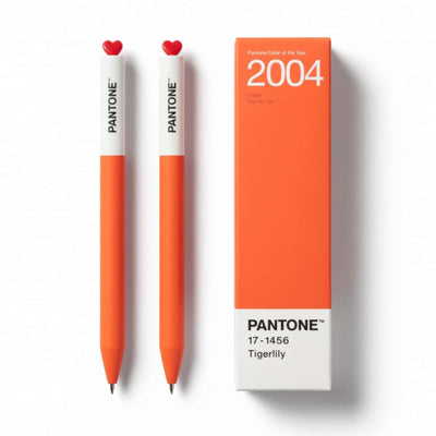 PANTONE® x Kaco gel ink pen set of 2, tigerlily