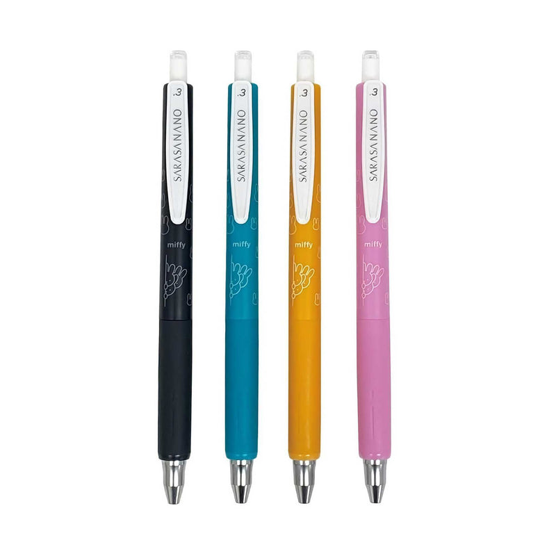 Miffy x ZEBRA Sarasa Nano 4 Color Ballpoint Pen Set of 4, Peek