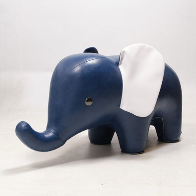 refurbished | Zuny Giant Elephant Home Deco , Midnight Blue/White