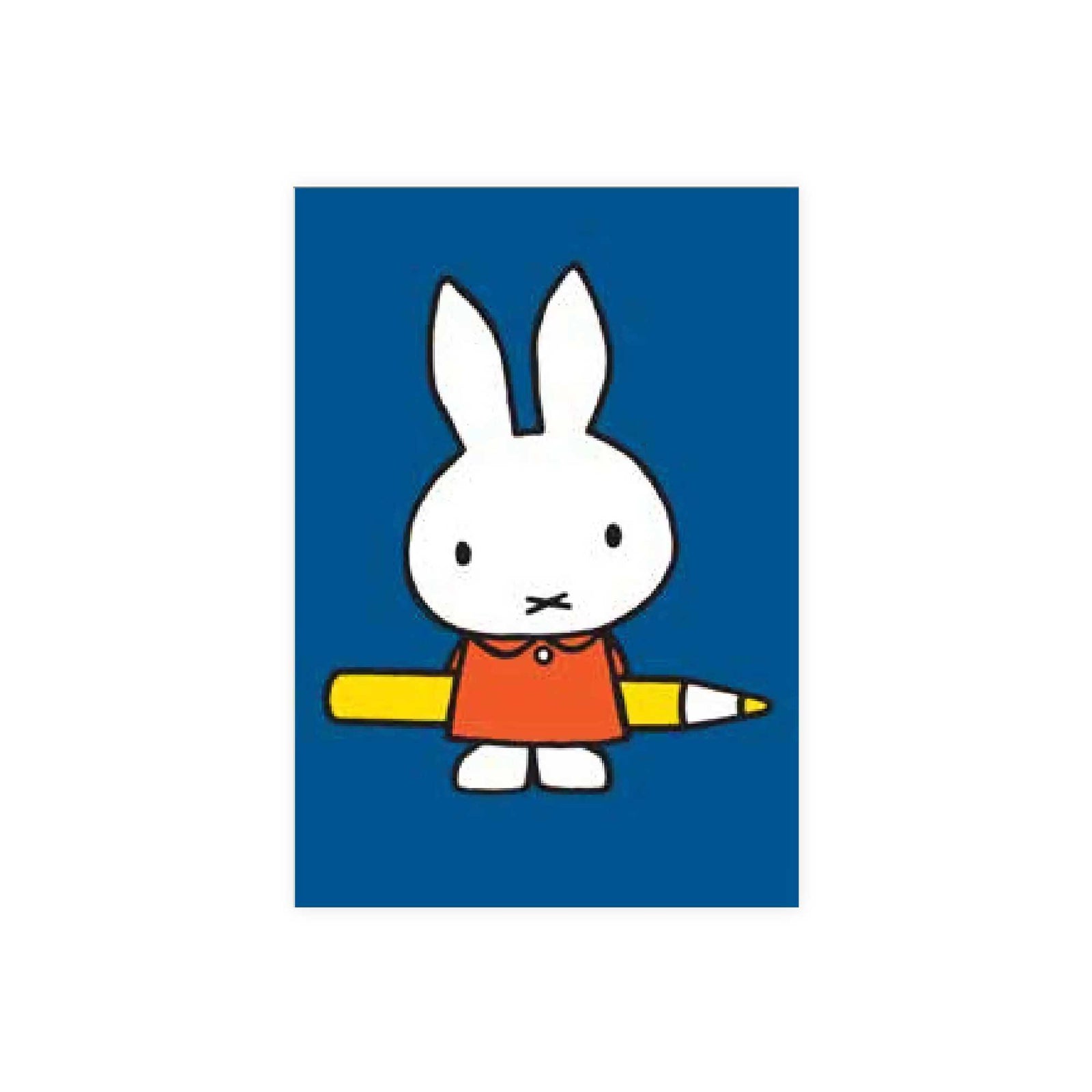 Hype Dick Bruna mini card, miffy with pencil