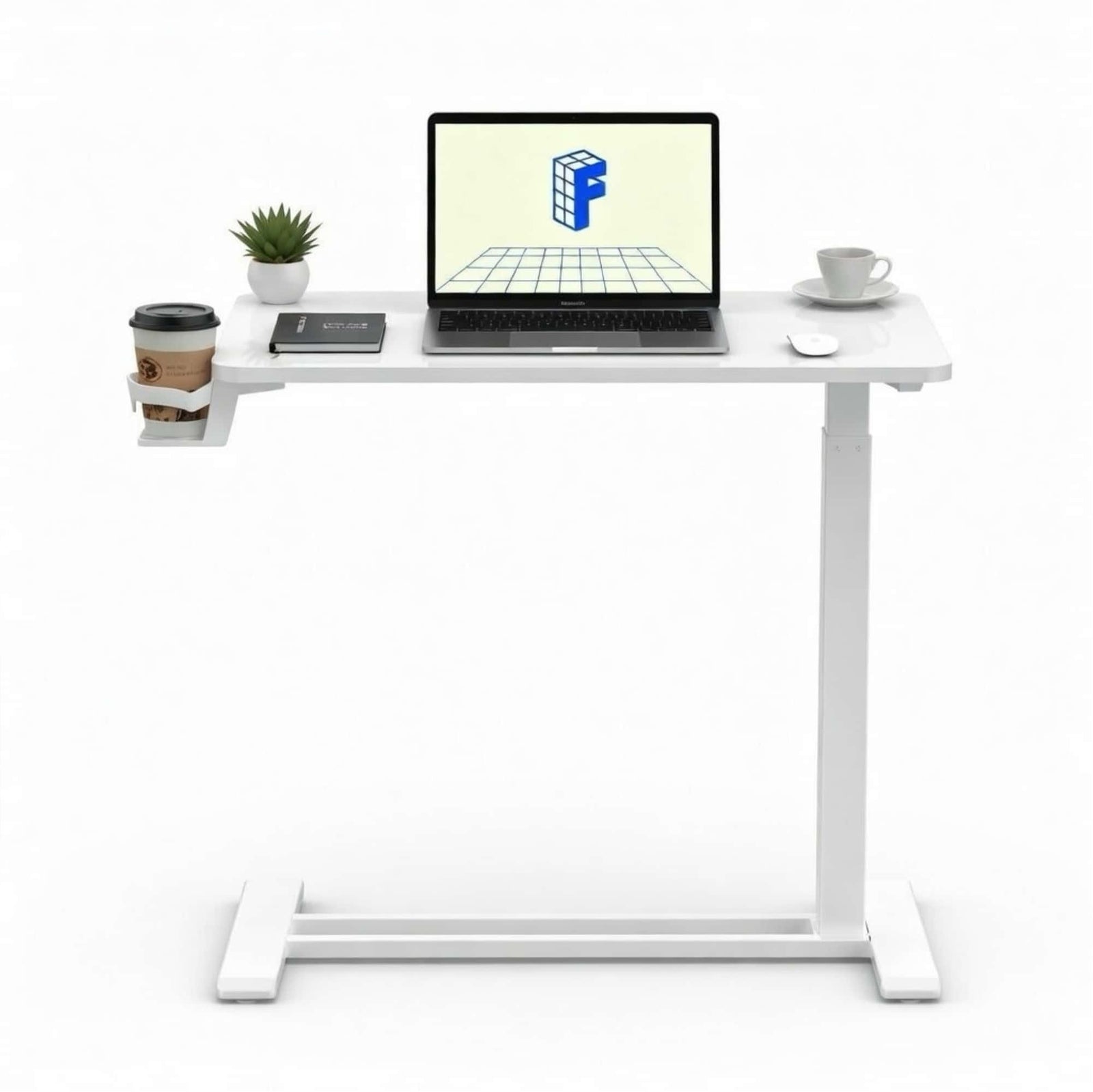 FlexiSpot H7 height adjustable side table, white