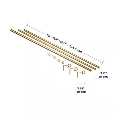 Umbra Cappa Expandable Single Curtain Rod (168-306cm) , Brass