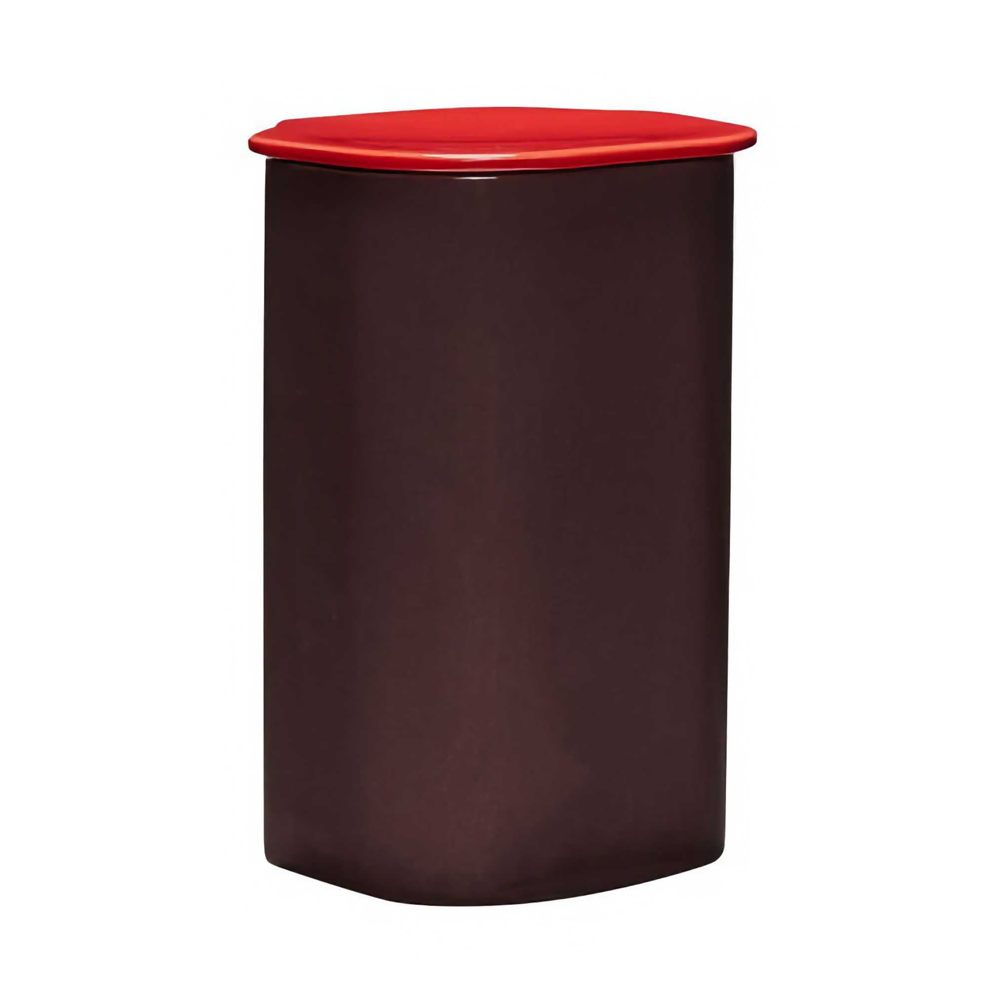 Hubsch Amare Canister with Lid Large, Burgundy/Red